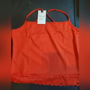 Red Lace Trim Cami Top Womens Large